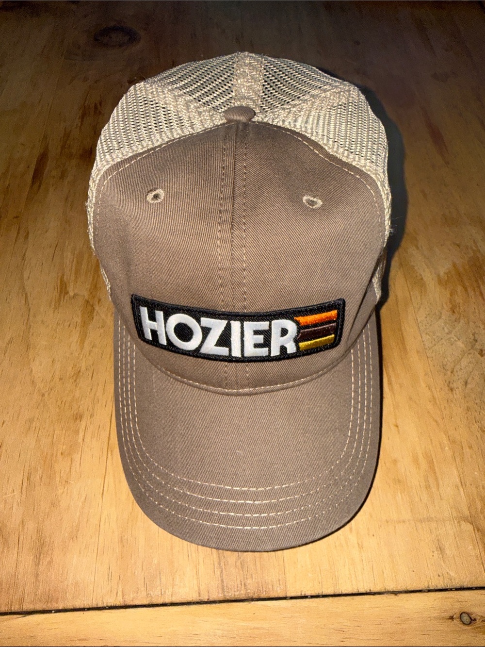 Official Hozier Retro Icon Logo Mesh Trucker Hat Brown